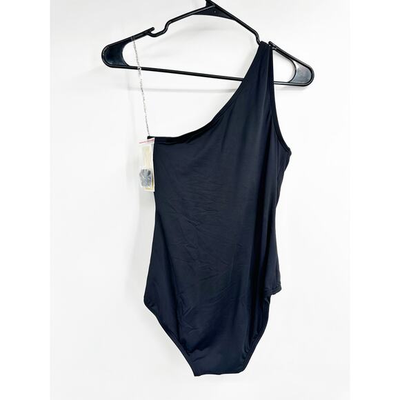 MICHAEL Michael Kors Black O-Ring One-Shoulder Underwire One-Piece Swimsuit NWT - Picture 3 of 6
